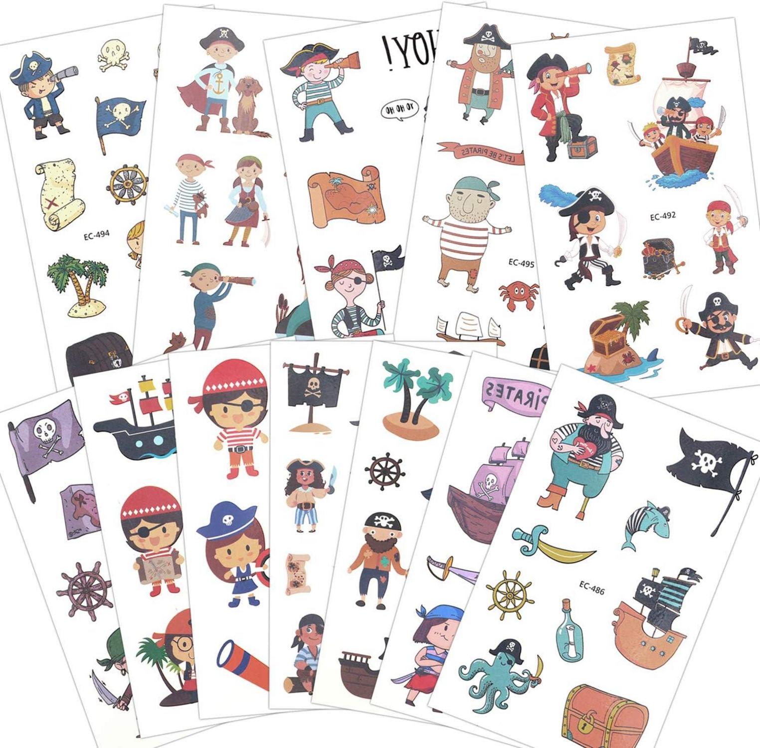 Temporäre Piraten Tattoos Kinder Party Set Jungen Kindertattoos Aufkleber