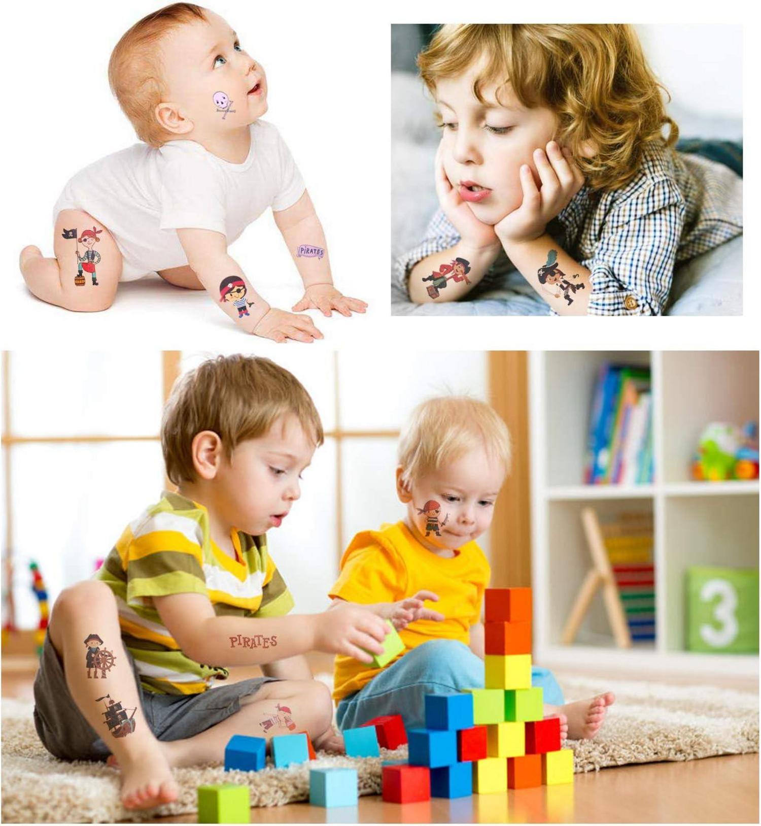 Piraten Temporäre Tattoos Kinder Kindergeburtstag 12 Blätter