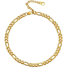 U7 Damen Mädchen Fußkette Armband Figarokette 18k vergoldet