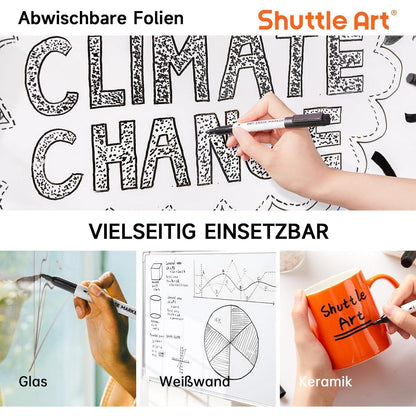 Schuttle Art 60 schwarze Magnet-Whiteboard-Marker-Set