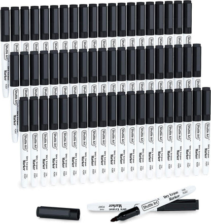 60er Set Schwarze Magnetische Whiteboard-Marker mit