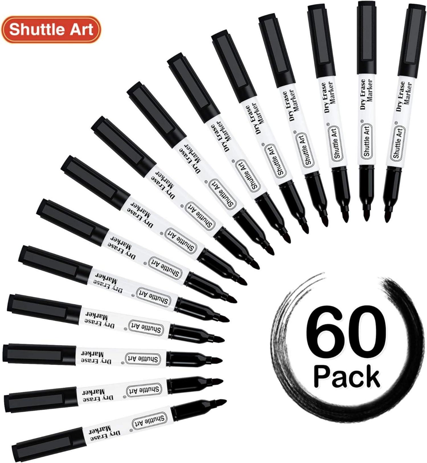 Schuttle Art 60 schwarze Magnet-Whiteboard-Marker-Set