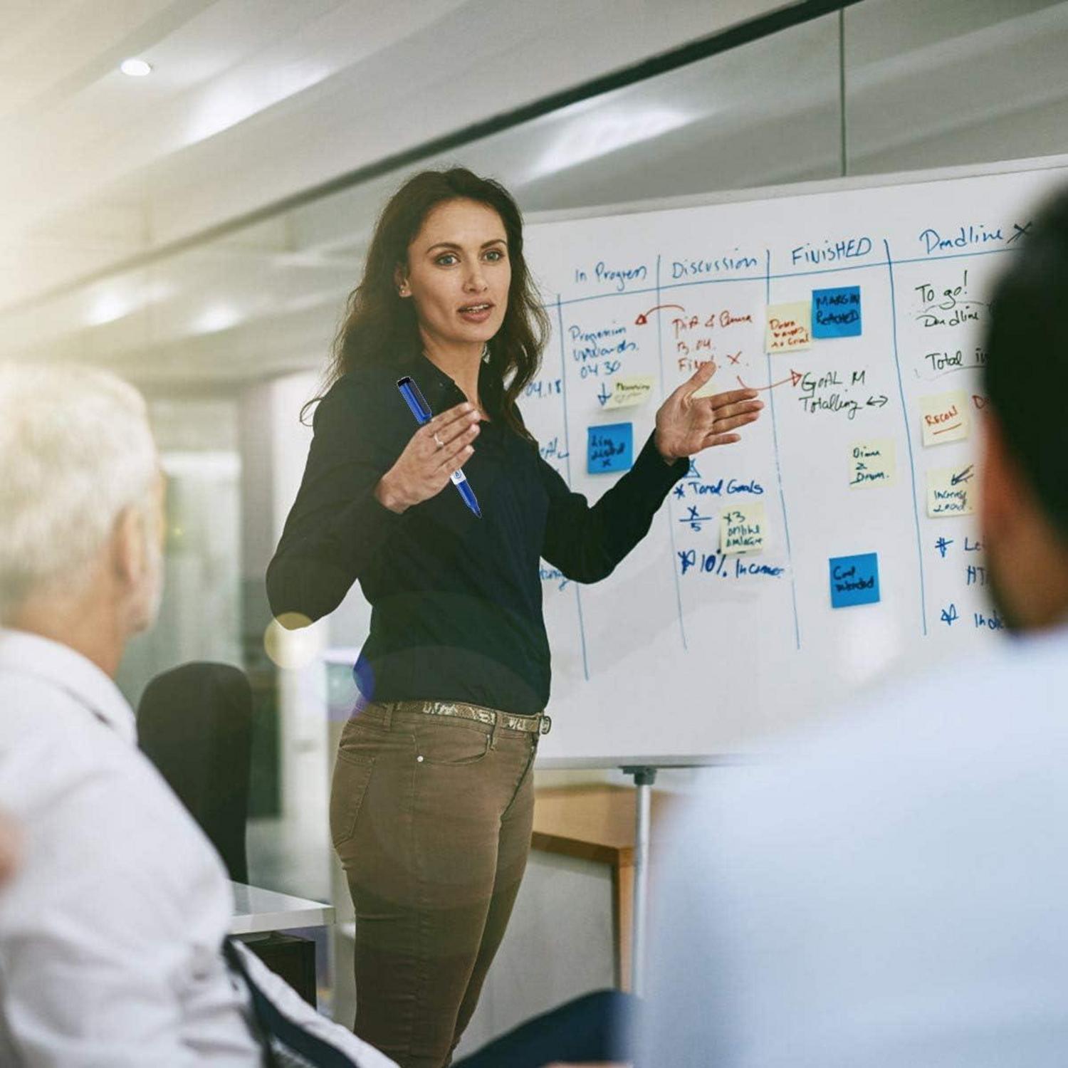 Whiteboard Stifte Set 60 schwarze Marker feine Spitze Magnet