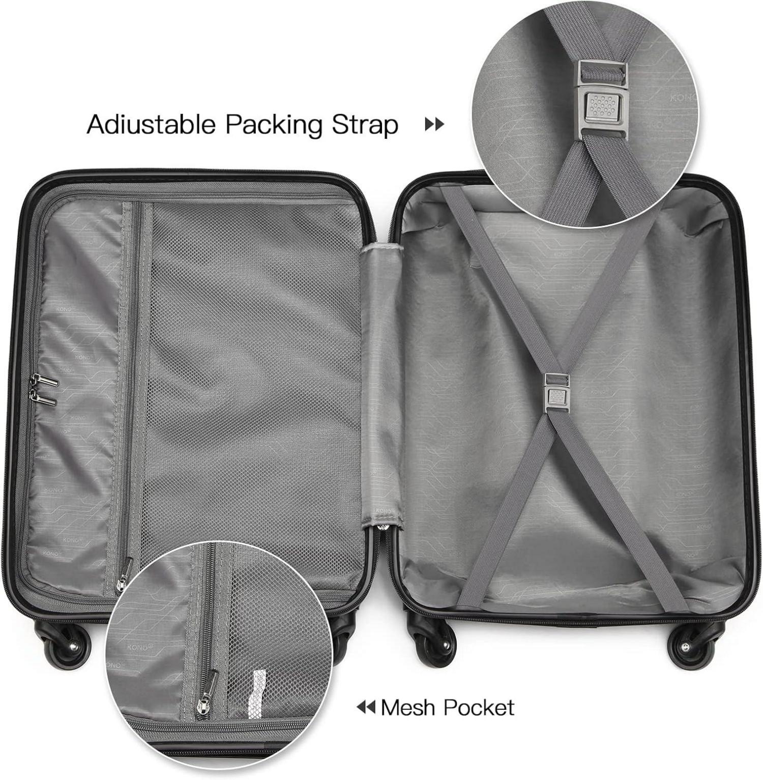 Handgepäck Koffer TSA Schloss 4 Rollen Dunkelblau 55x38x20cm ABS 2.35Kg 33L