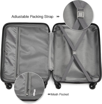 Handgepäck Koffer TSA Schloss 4 Rollen Dunkelblau 55x38x20cm ABS 2.35Kg 33L