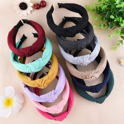 12er Pack Knoten Stirnband Haarreifen Damen Mädchen Kopfband Haarband 12 Farben