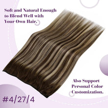 Echthaar-Draht Extensions Braun Ombre 40cm - Easy Fit