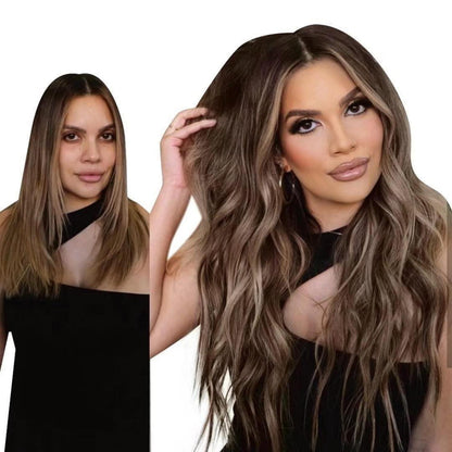 Echthaar-Draht Extensions Braun Ombre 40cm - Easy Fit