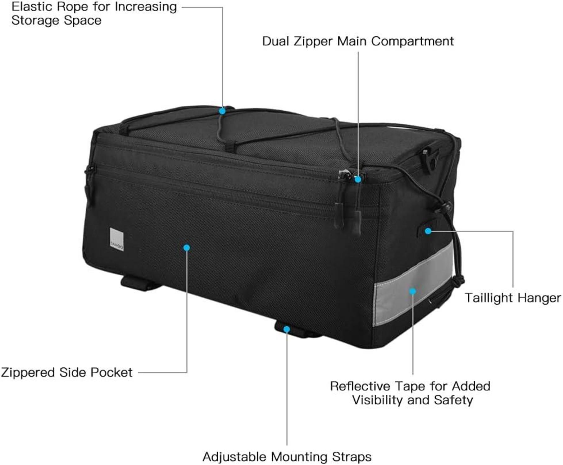 Isolierte Kofferraumkühlertasche für Fahrrad 8L, reflektierend
