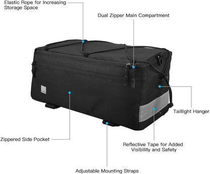 Isolierte Kofferraumkühlertasche für Fahrrad 8L, reflektierend