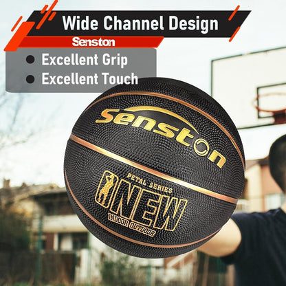 Senston Basketball Größe 7 mit Pumpe Anti-Rutsch Grip