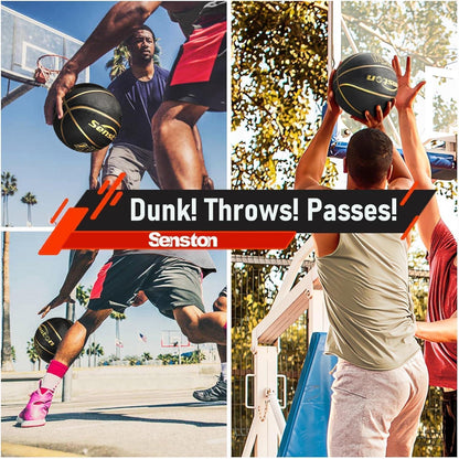 Senston Basketball Größe 7 mit Pumpe Anti-Rutsch Grip