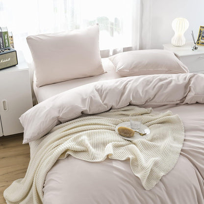 Bettwäsche Mikrofaser Beige 200x200 cm 110 g/m² 2 Kopfkissenbezug
