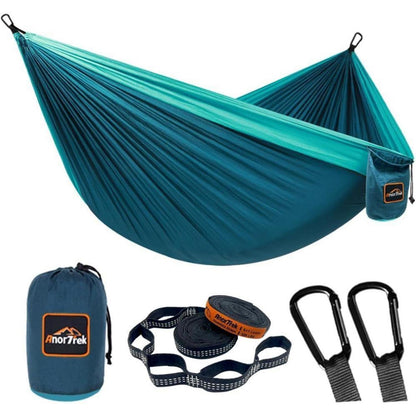 Superleichte Camping Hängematte Nylon Doppelbaumgurt Blue
