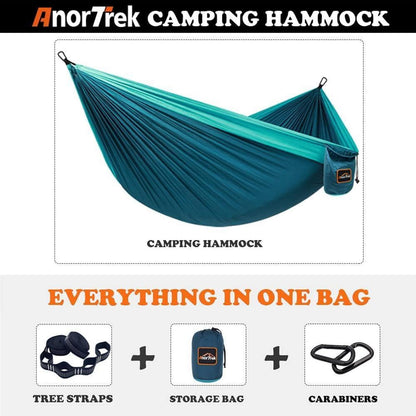 Superleichte Camping Hängematte Nylon Doppelbaumgurt Blue