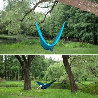 Superleichte Camping Hängematte Nylon Doppelbaumgurt Blue