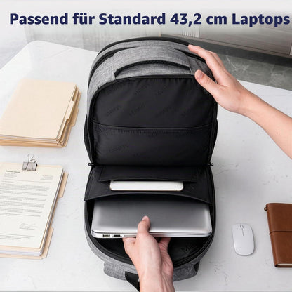 Laptop Rucksack 17 Zoll Herren & Damen | Wasserdicht, TSA Geprüft, Business & Schule