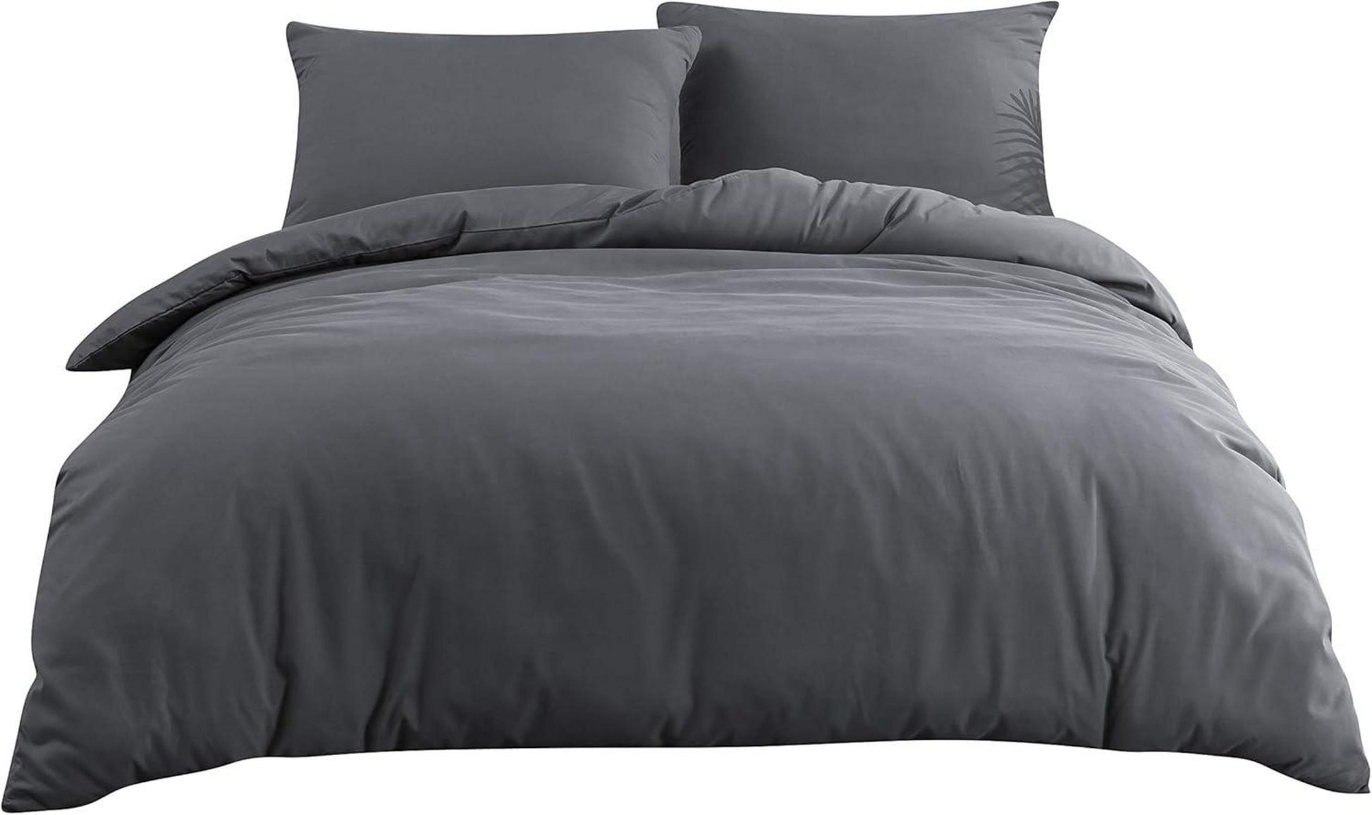 Bettwäsche Mikrofaser 200x200 cm Grau 110 g/m² 2 Kissenbezug 80x80 cm