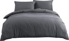 Bettwäsche Mikrofaser 200x200 cm Grau 110 g/m² 2 Kissenbezug 80x80 cm