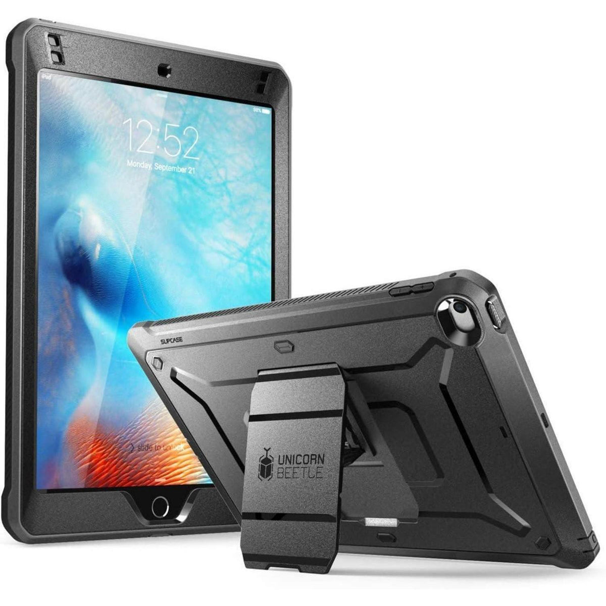 iPad Mini 5/4 Hülle mit Ständer und Displayschutz (Schwarz)