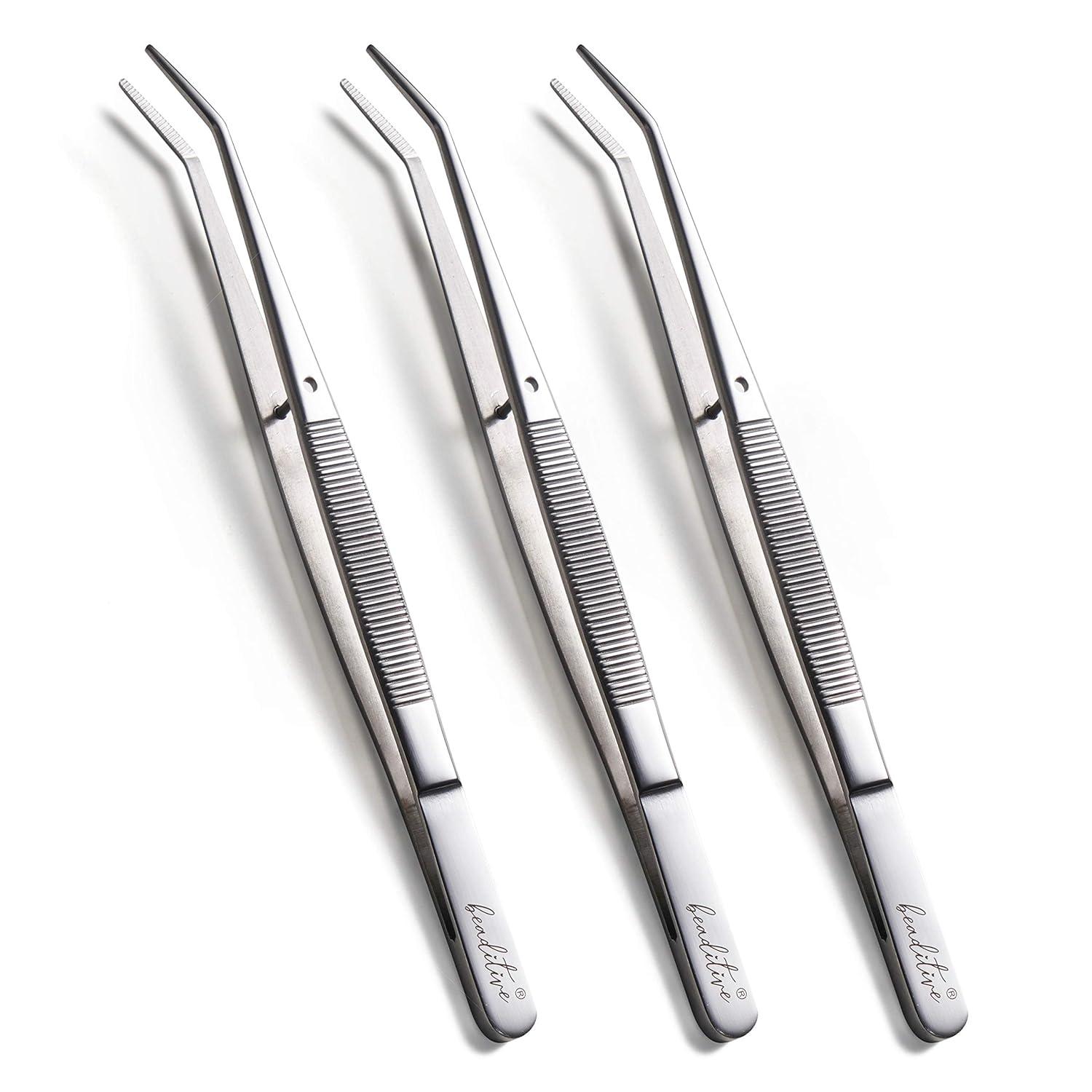 Präzise Pinzettenset 15,5 cm für Nähmaschinen (3-teilig) mit gezahnten