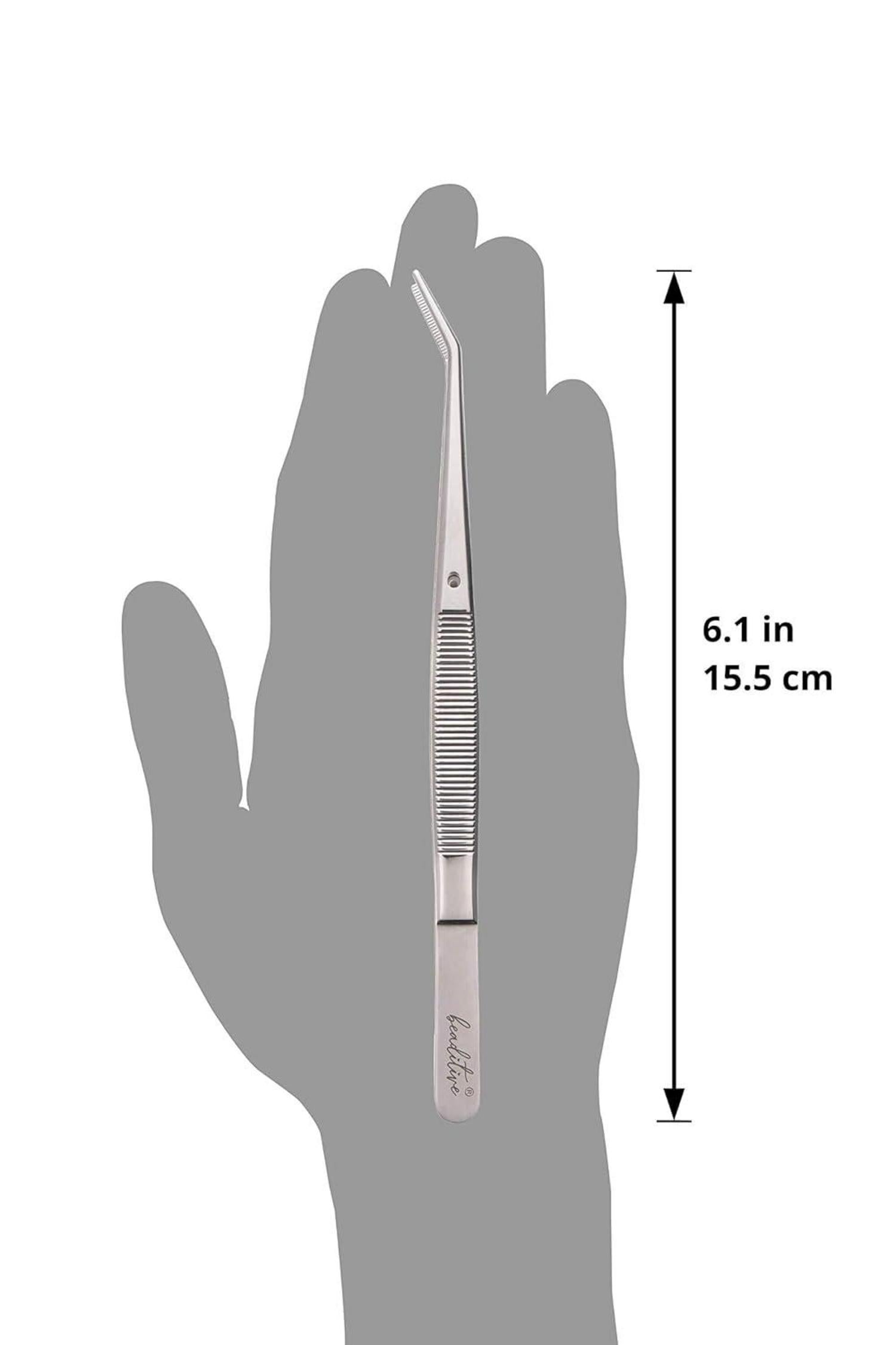Pinzettenset 15,5 cm Nähmaschinen 3-teilig gezahnt gebogen Edelstahl