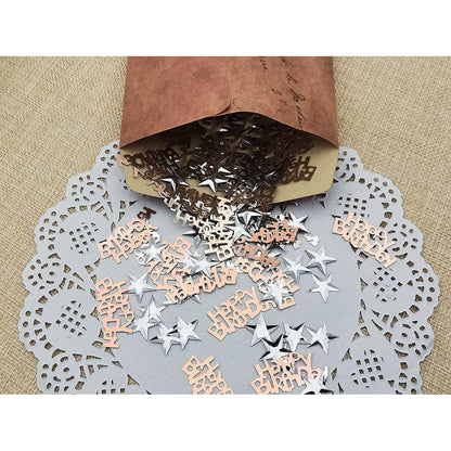 Happy Birthday Konfetti in Rosegold und Silber Sterne 30g
