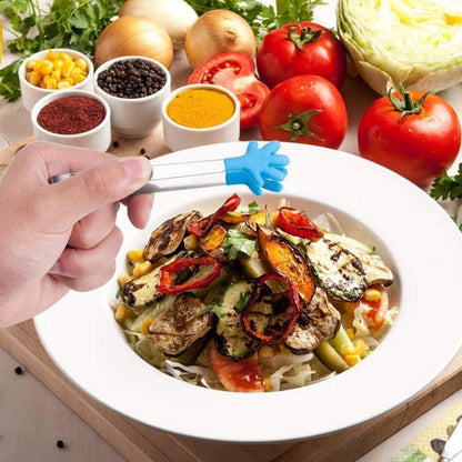 Mini Zuckerzange Silikon Edelstahl BBQ Servierzange 4 Stück