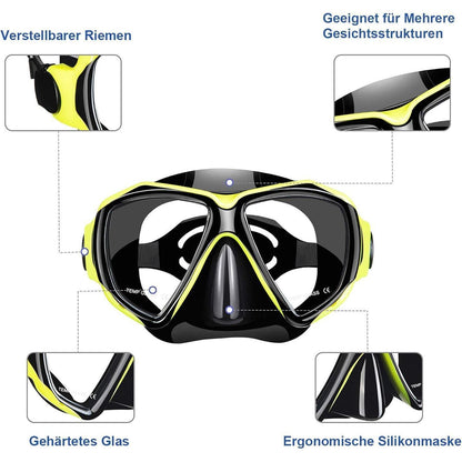 Dorlle Schnorchelset mit Taucherbrille und Dry Schnorchel
