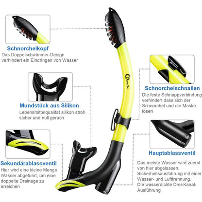 Dorlle Schnorchelset mit Taucherbrille und Dry Schnorchel