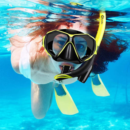 Dorlle Schnorchelset mit Taucherbrille und Dry Schnorchel