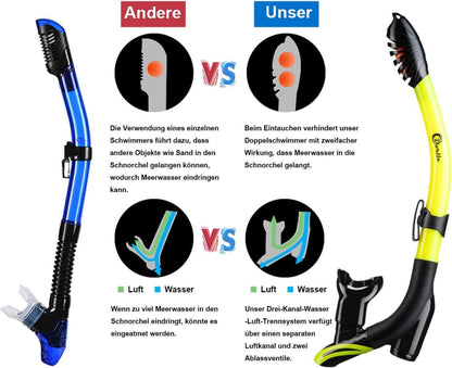 Schnorchelset mit Taucherbrille Anti-Leck Anti-Fog trockener