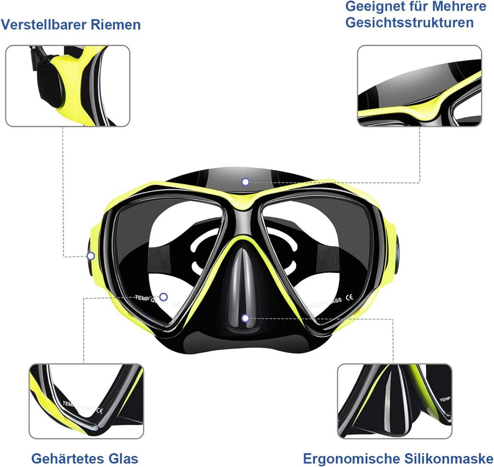 Dorlle Schnorchelset mit Tauchmaske und Dry Schnorchel für Erwachsene