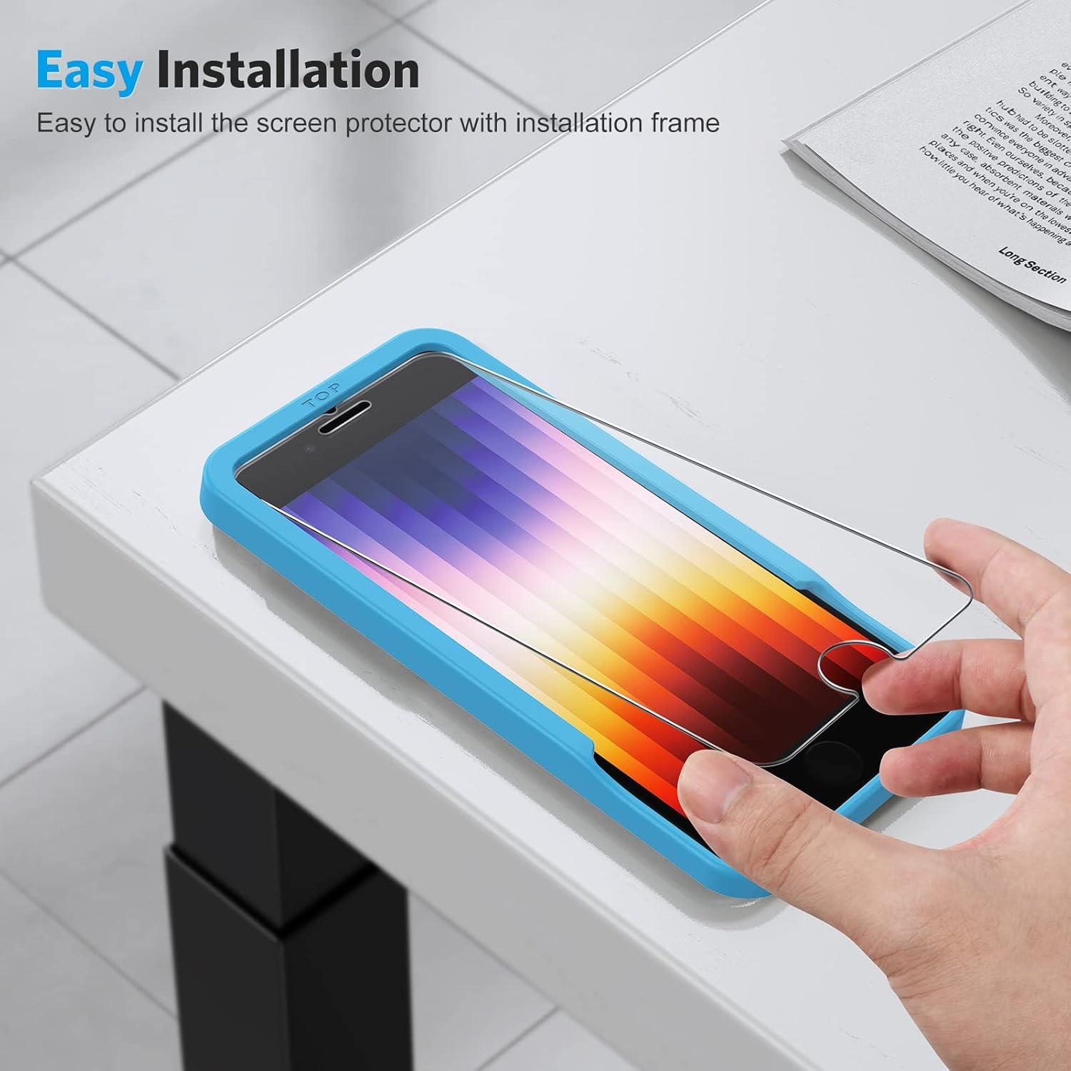 Glasfolie für iPhone SE 2022/2020/8/7/6/6s [4 Stück] 9H Härte