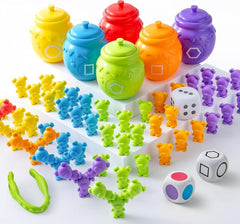 Montessori Farben Lernen Spielzeug 82-teilig mit Honiggläsern
