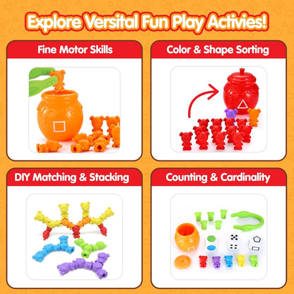JOYIN Montessori Farben Lernen Spielzeug ab 2 Jahre, Sortieren Tassen, Sensorik für Kinder, Feinmotorik, Math Skills