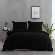 Bettwäsche Set 200x200 cm Mikrofaser Schwarz 110