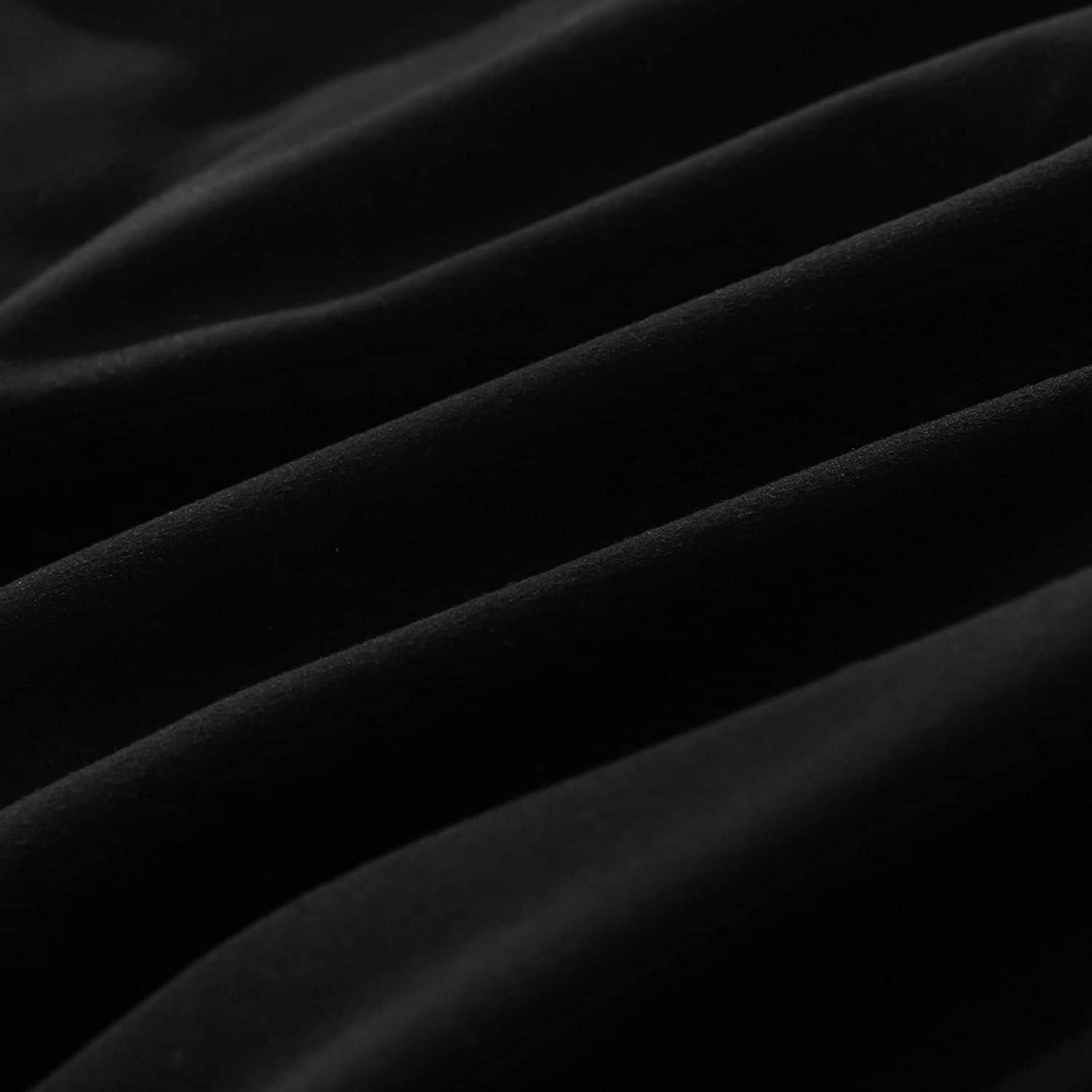 Bettwäsche 200x200cm 100% Mikrofaser Schwarz 2 Kissenbezüge 80x80cm
