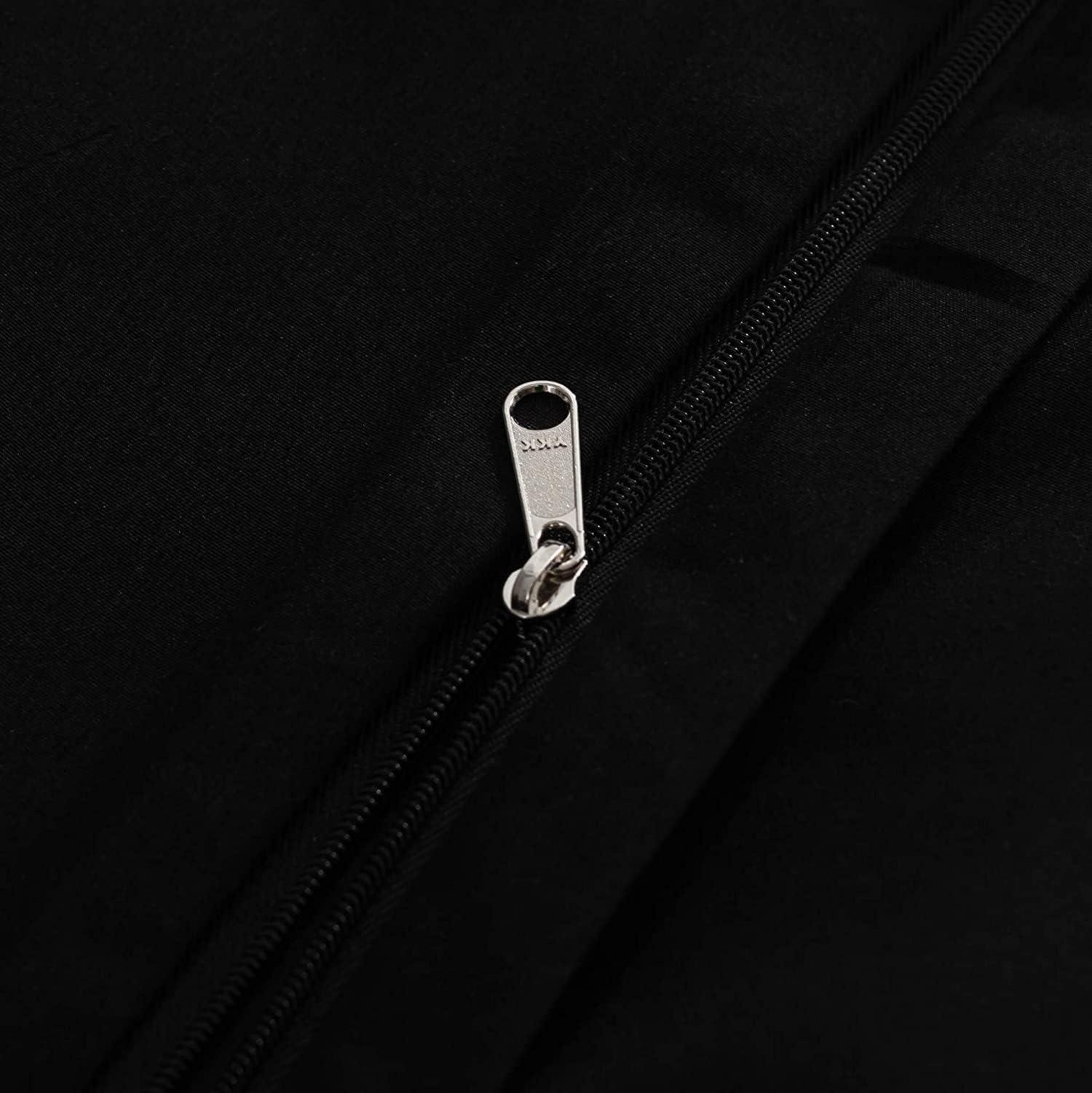Bettwäsche Microfaser Schwarz 200x200cm + 2 Kissenbezug 80x80cm