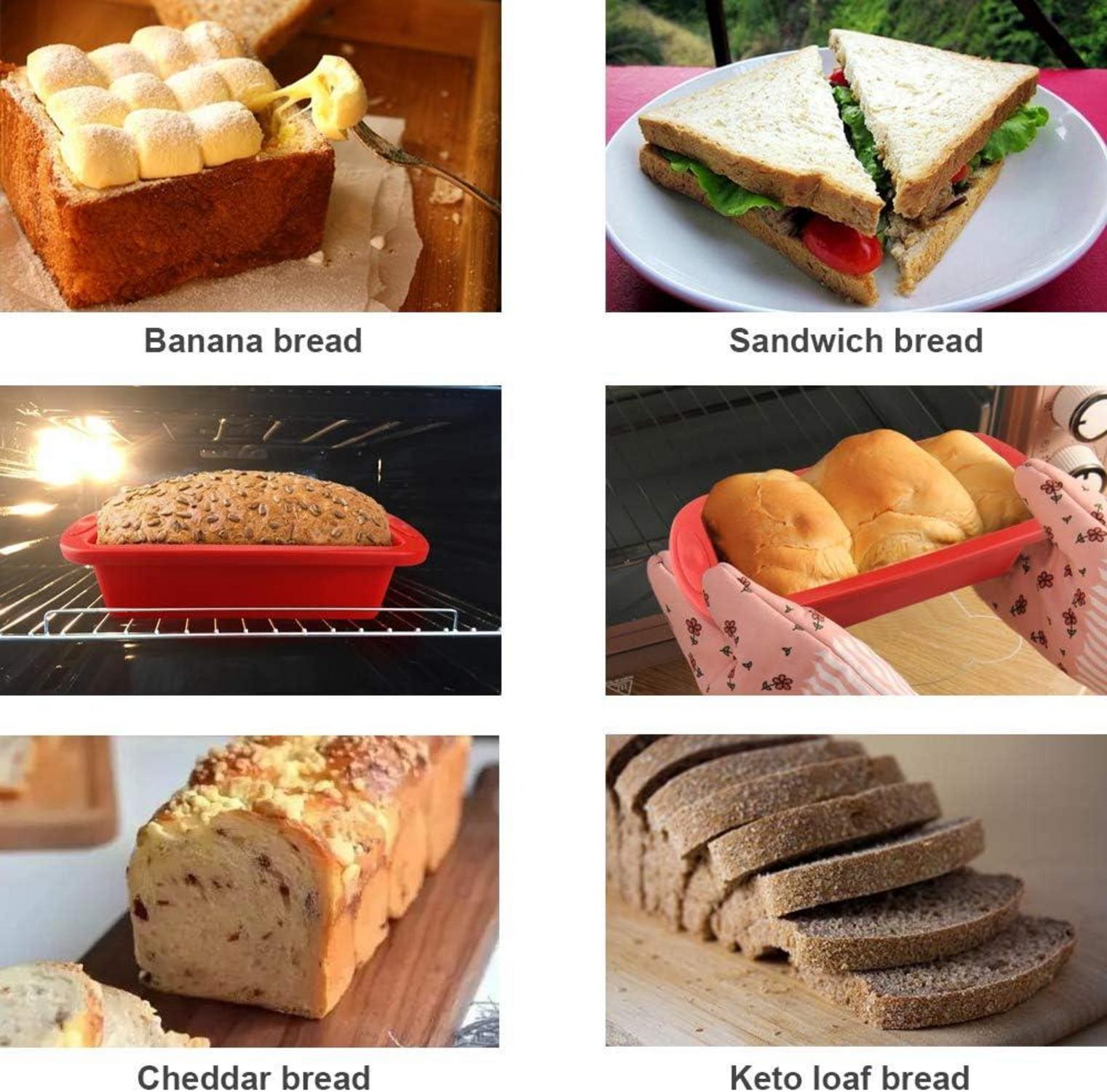 Silikon Brotbackform und Kastenform Set Antihaft 22x9x6cm 2er