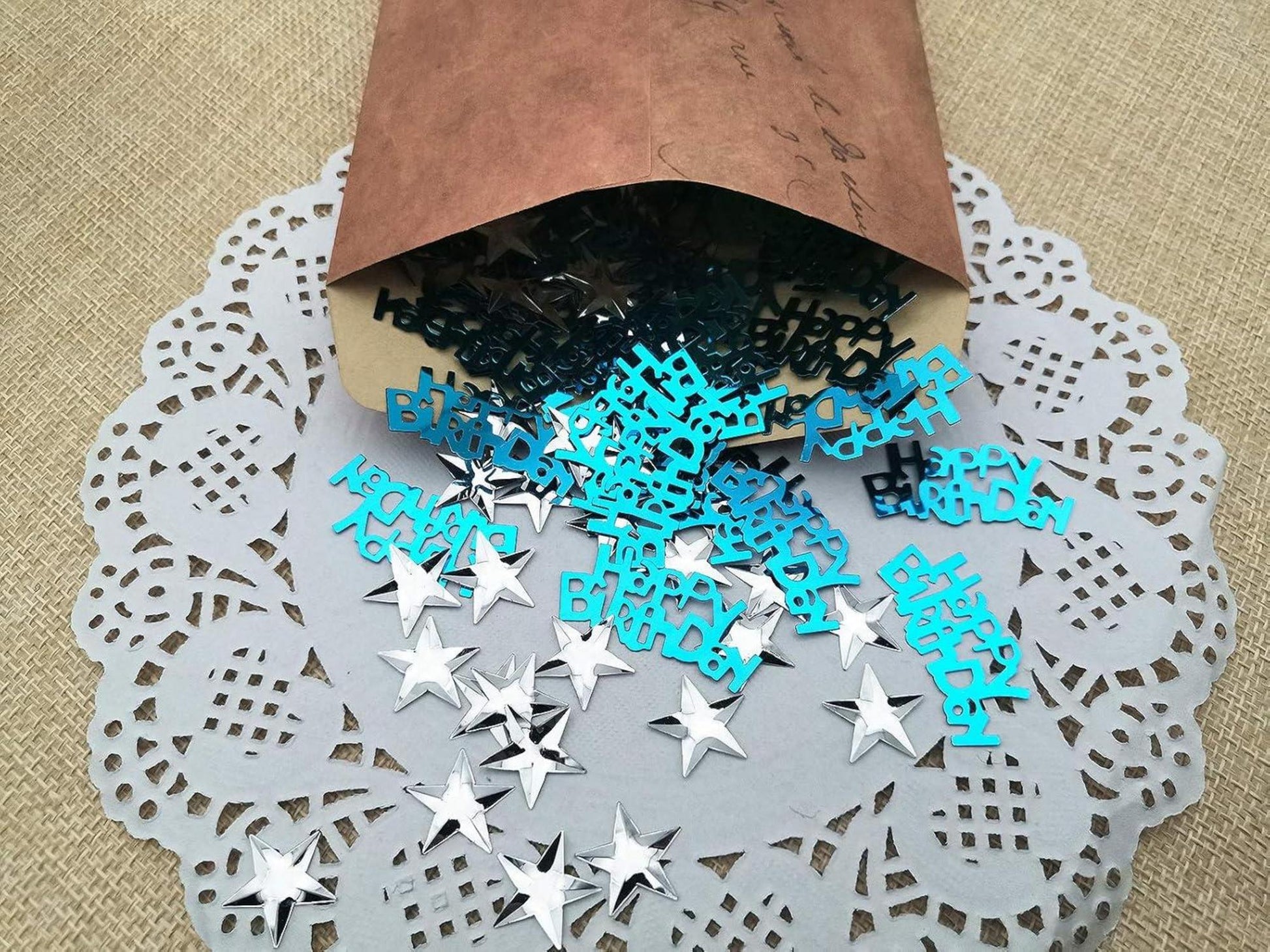 Happy Birthday Konfetti Blau Silber 30g Tischdeko Streudeko