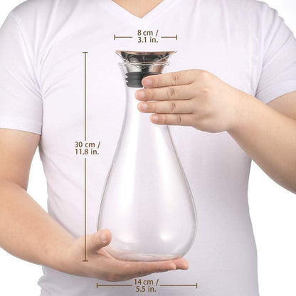 Glaskaraffe 1.8L mit Edelstahl Deckel - Borosilikatglas