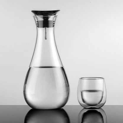 Glastal Glaskaraffe 1.8L Borosilikatglas Edelstahl Deckel Tropffreier Griff