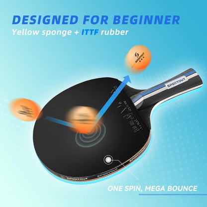Tischtennisschläger Set Tischtennis mit 2 Schläger 3 Bällen