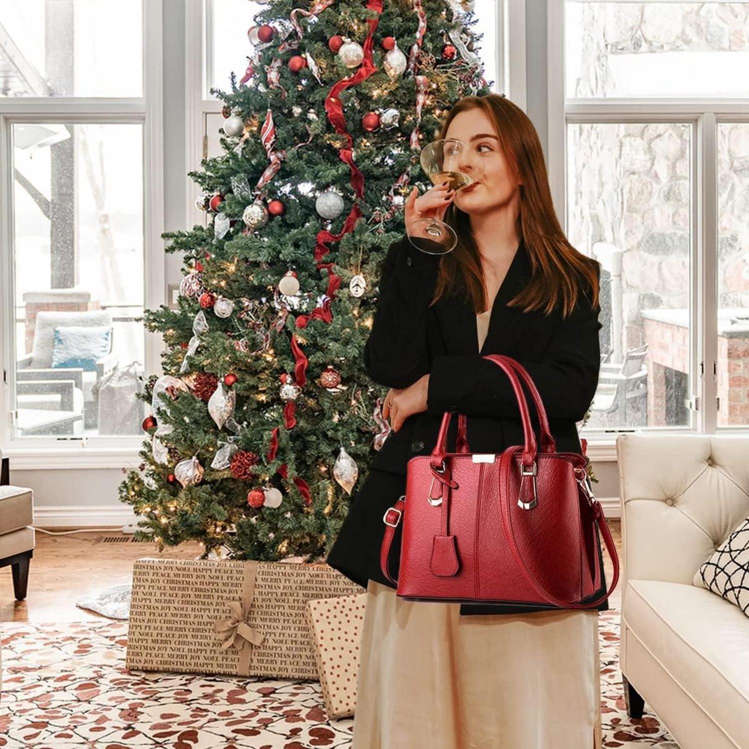Pahajim Damen Henkeltasche Umhängetasche PU Leder Tote Modern Frauen