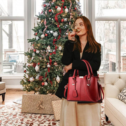 Pahajim Damen Henkeltasche Umhängetasche PU Leder Tote Modern Frauen