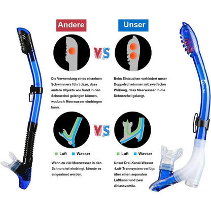 Dorlle Schnorchelset mit Taucherbrille gehärtetes Glas