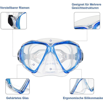 Dorlle Schnorchelset mit Taucherbrille gehärtetes Glas