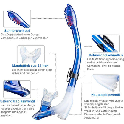 Dorlle Schnorchelset mit Taucherbrille gehärtetes Glas
