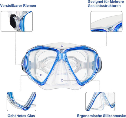Schnorchelset mit Tauchmaske und Dry Schnorchel für Erwachsene